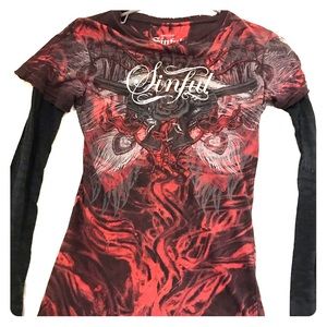 Sinful long sleeve tee size medium